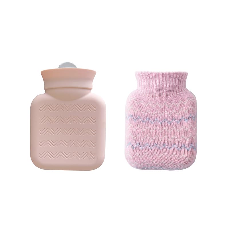 シリコン製ミニ湯たんぽ, 電子レンジ加熱可能, 携帯便利, 保温・防寒対応 (S-ピンク)