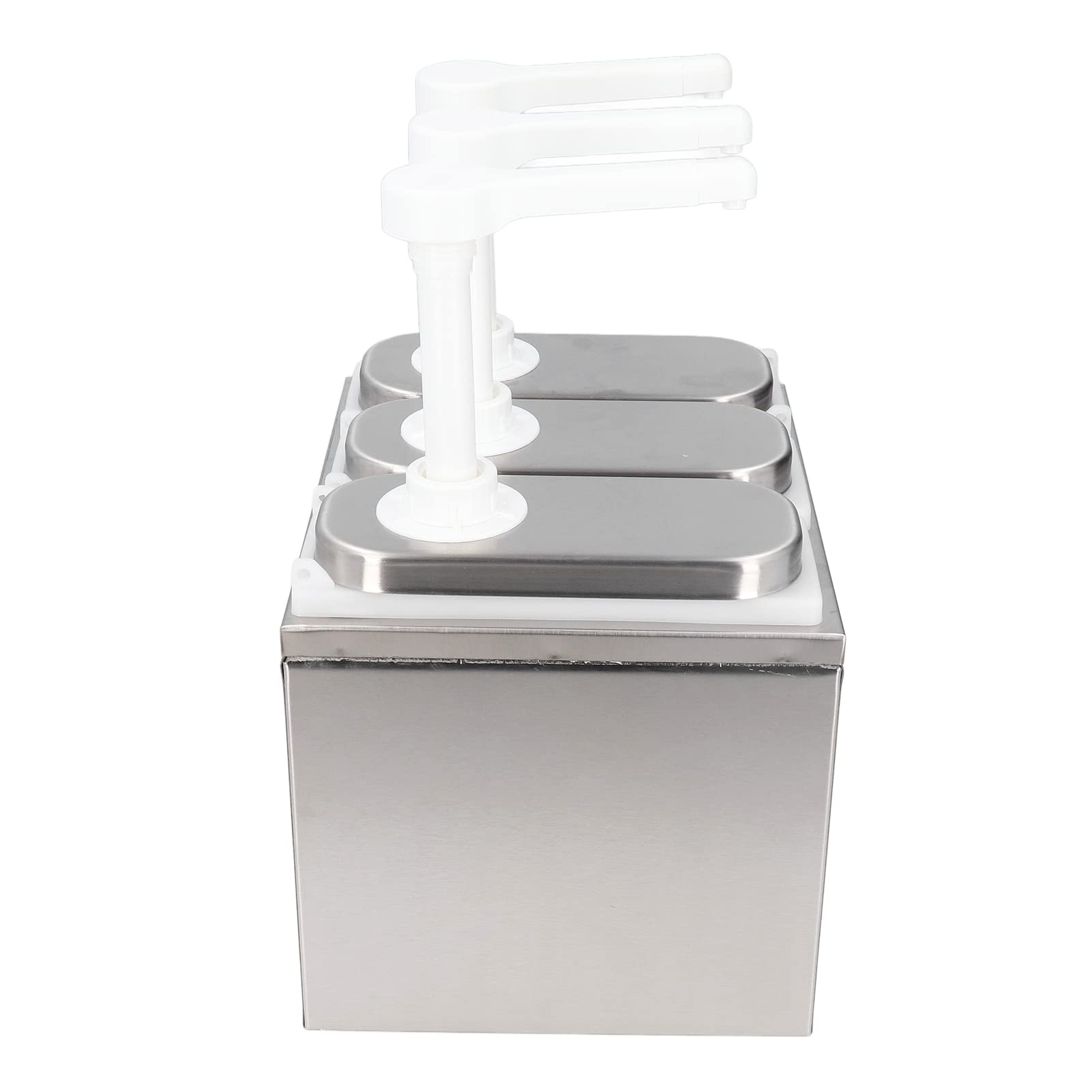 1L Saucenspender Saucen Spender Pumpe langlebige Gewürz pumpe Saucen-Saucen-Pumpen-Behälter Quantitativer Pumpenkopf-Gewürz Spender für Küchen-Restaurant(3 Eimer)