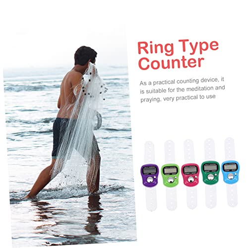 Parliky 5 Pçs Contador De Dedo Clicker Mecânico Contador De Pontos De Crochê Mini Presentes Número B