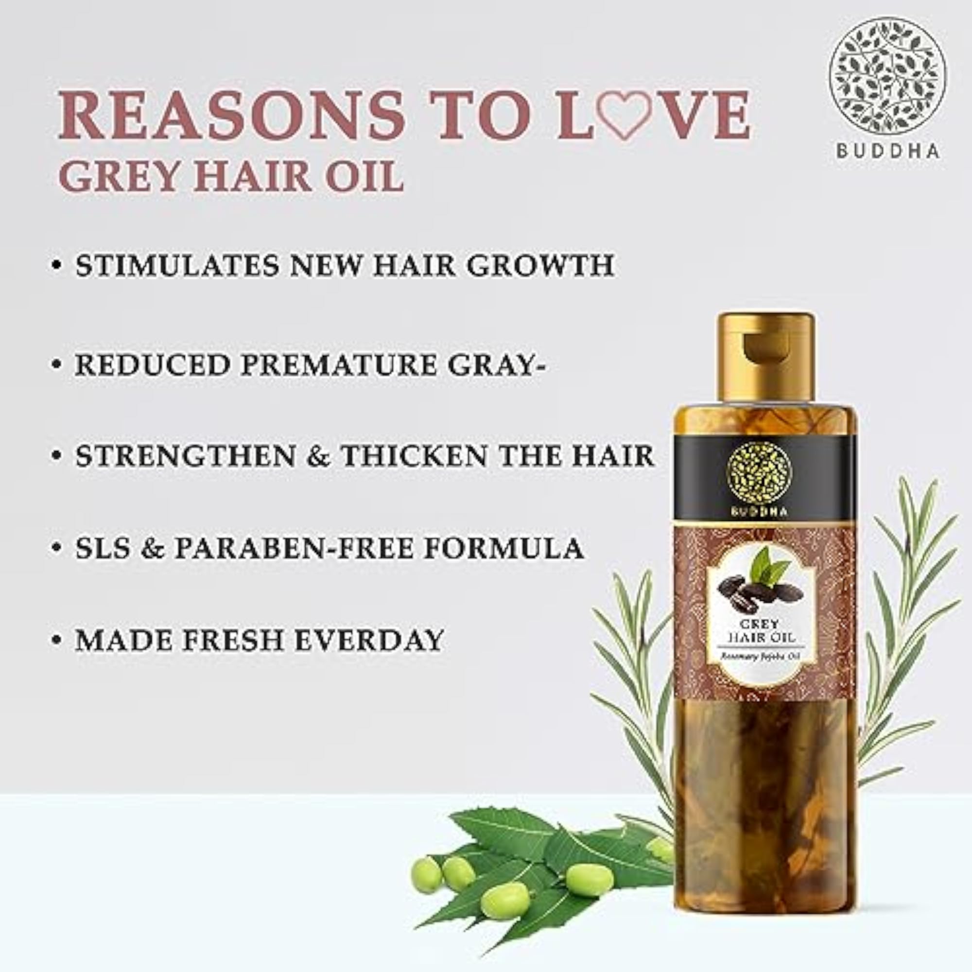 Grey Hair Oil 500ml - Reduces Premature Greying
