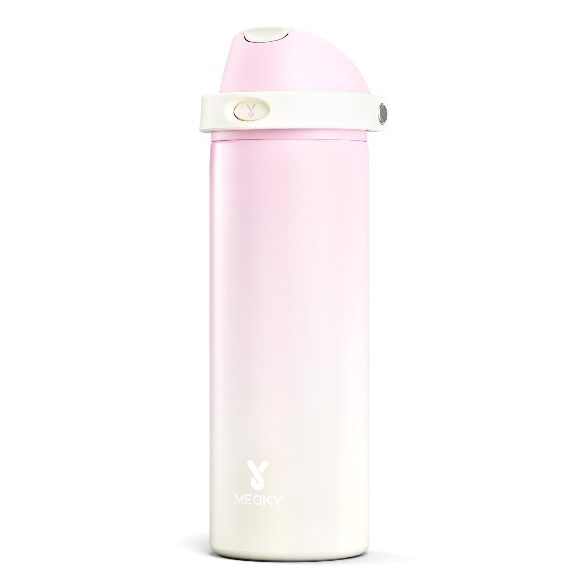 Meoky 24 oz Insulated Stainless Steel Water Bottle with Straw for Travel