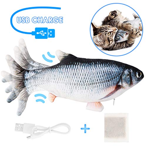 Ruolan Flopping Fish Toy for Dog and Cat,Floppy Fish Cat Toy,Electric Moving Fish Cat Toy,Tiny Tuna Cat Toy Kicker Catnip Toys for Indoor Cats Pets Kitten (Large) Ruolan Flopping Fish Toy for Dog and Cat,Floppy Fish Cat Toy,Electric Moving Fish Cat Toy,Tiny Tuna Cat Toy Kicker Catnip Toys for Indoor Cats Pets Kitten (Large)