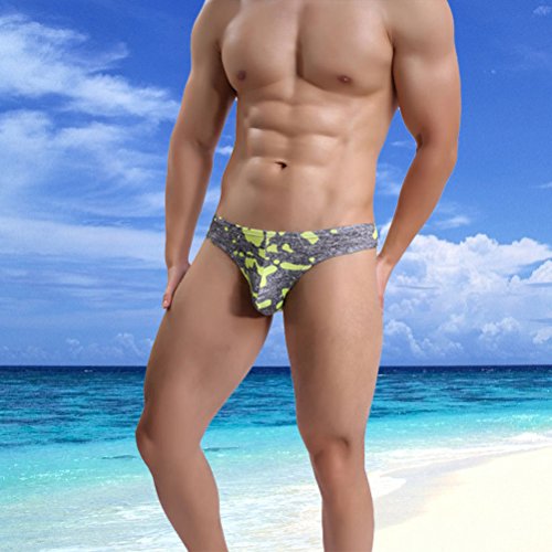 Tanga masculina TENDYCOCO com fio dental, tanga e tanga (verde fluorescente)