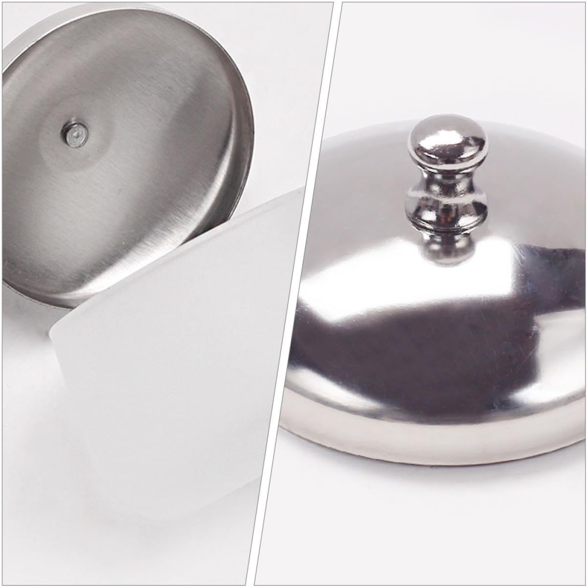 2pcs Frosted Glass Nail Art Bowl Lid Nail Liquid Holder for Mixing Polish Powder Manicure Care Tool for Home Use