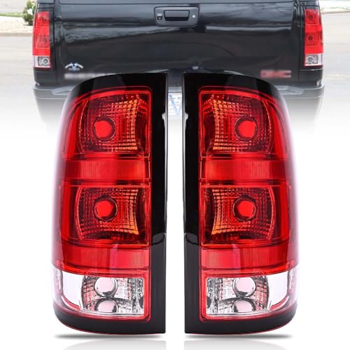 OLDANI Tail Lights for 2007-2013 GMC Sierra GMC Sierra 1500 2500HD 3500HD Driver & Passenger Side Taillights Sierra Brake Rear Lamp Red Black Edge 1 Pair