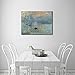 Wieco Art Impression Sunrise Modern Stretched and Framed Giclee Canvas Prints of Claude Monet Famous Oil Paintings Reproduction Seascape Artwork Pictures on Canvas Wall Art for Home Decorations L