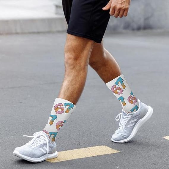 2 Pairs 67 Socks for Boys Girls,Funny 6 7 Creams Baseball Drip Socks,Six Seven Meme Design for Xmas Gift - Image 2