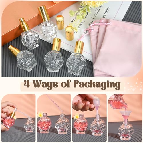 5pcs Refillable Glass Spray Bottles, 11ml Travel Perfume Bottles, Portable Atomizer Mist Spray Bottle for Fragrance4