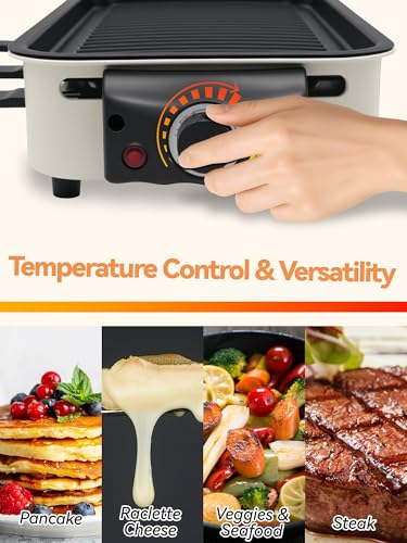 YOHSUGO Indoor Grill Smokeless, Compact Electric Grill Inside House for Kitchen Table, 1500W Korean BBQ Grill with Non-Stick Griddle Plate, Removable Raclette Cheese Pans の商品画像 3