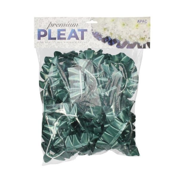 Easy Pleat Tribute Ribbon - Waterproof Poly Ribbon - Pre-Pleated Edging for Floral Tributes, Crafts & Decoration - 10m or 30m Length, 50mm Wide (Hunter`s Green, 50mm x 30m)