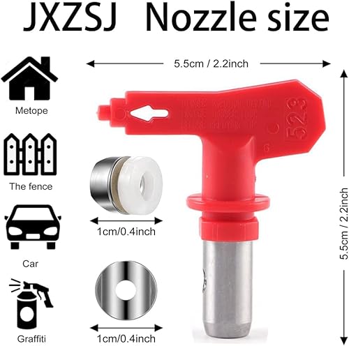 Miniatura 5 de JXZSJ Juego de boquillas de pistola de pintura sin aire. Puntas de pulverización para pulverizador sin aire, puntas de boquilla de pulverización
