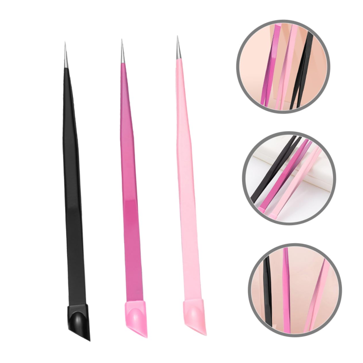 PACKOVE 4 Set Clip Multiuso Sopracciglio Donna Mestiere Unghia Pinzette Per Cinguetti Di Ciglia Pintelle Puntate A Punta Acciaio Inossidabile 3 Pezzi*4