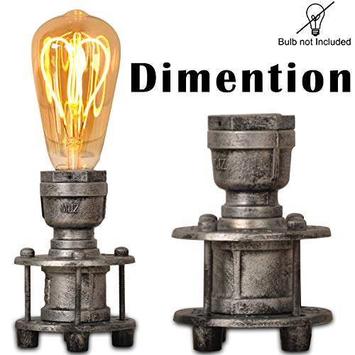 Vintage Industrial Table Lamp Base for E26 Edison Bulb, Steampunk Antique Accent Lamp