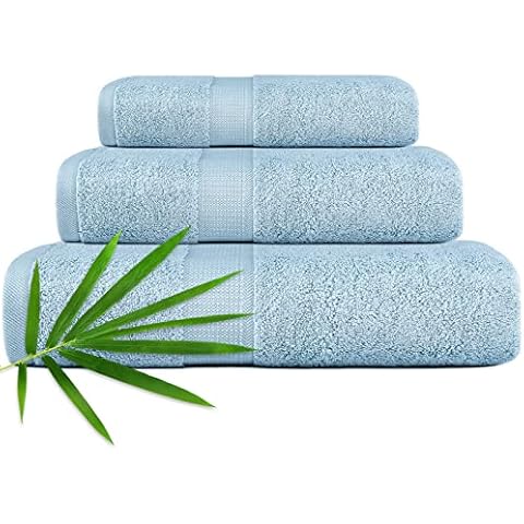 CANFOISON 3PC Bathroom Towel Set for Face and Body, Sensitive Skin Aqua Luxury Towels Set for Adult Students Kids Baby, Super Soft Highly Absorbent Towels Set for Bathroom 3 PC Cover