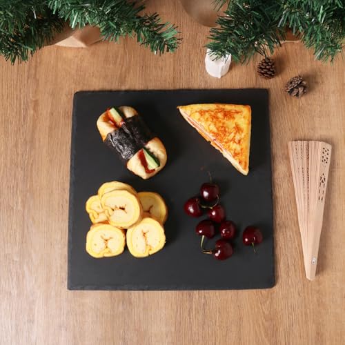 4 Tablas de Queso de Pizarra Negra 30x30 cm Paquete miniatura 4