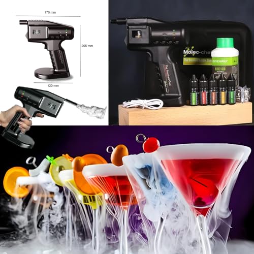 Pistolet do palenia ręczny wędzony pistolet bąbelkowy zestaw do palenia koktajli generator zimnego dymu do napojów molekularny rozpylacz wody - 5 szt. olejek eteryczny zapach mięty