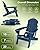 GREENVINES Folding-Adirondack-Chairs-Set-of-2 | HDPE Plastic | Fire Pit Chair | All Weather | Cup Holder | Blue | for Deck Backyard Patio Outdoor Garden