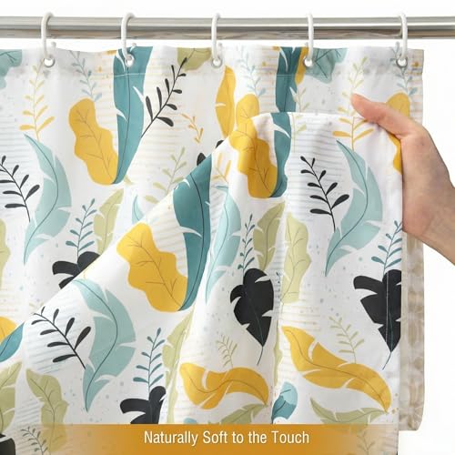 Image of Decor & More Polyester Shower Semi Sheer Curtain ||200 * 180 Cm Bathroom Shower Curtains with 12 Hooks Included || Waterproof Shower Curtains for Bathroom, Hotels & Spa || Set of 1