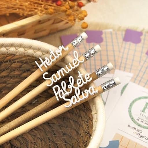 SAQUITOMAGICO Pack 5 Lapices Madera Personalizados con tu nombre en acrilico blanco.Eventos.CumpleañosComuniones.bautizos | Ya disponible en tu tienda friki favorita! En mundofriki.es! SAQUITOMAGICO Pack 5 Lapices Madera Personalizados con tu nombre en acrilico blanco.Eventos.CumpleañosComuniones.bautizos | Ya disponible en tu tienda friki favorita! En mundofriki.es!