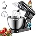 Batidora Amasadora 8L Amasadora Repostería LIVHOOU Batidora de alimentos, batidora eléctrica de cocina de 8 l, batidora de pie con gancho para masa, batidor, batidor y cuenco mezclador, negro