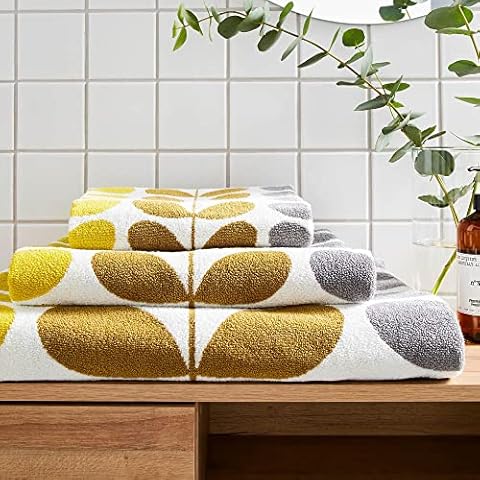 Orla Kiely Trio Stem Dune Towels Bathroom Linen: Hand Towel, 50x90cm Cover