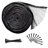 Yarpfent Bird Netting Garden Netting for Fruit Trees, Plant Protection, Pond Netting, 13 x 40 ft Heavy Duty, Black 5/8 inch, with Zip Ties and Ground Stakes