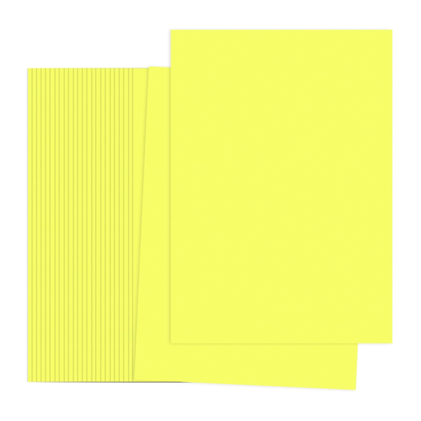 PATIKIL Fluorescent Yellow Colored Copy Paper, 50 Sheets 8.3x5.9 A5 19lb/70gsm Double Sided Colorful Print Paper Bulk Sheet DIY Craft Art Projects Supplies for Printer Origami