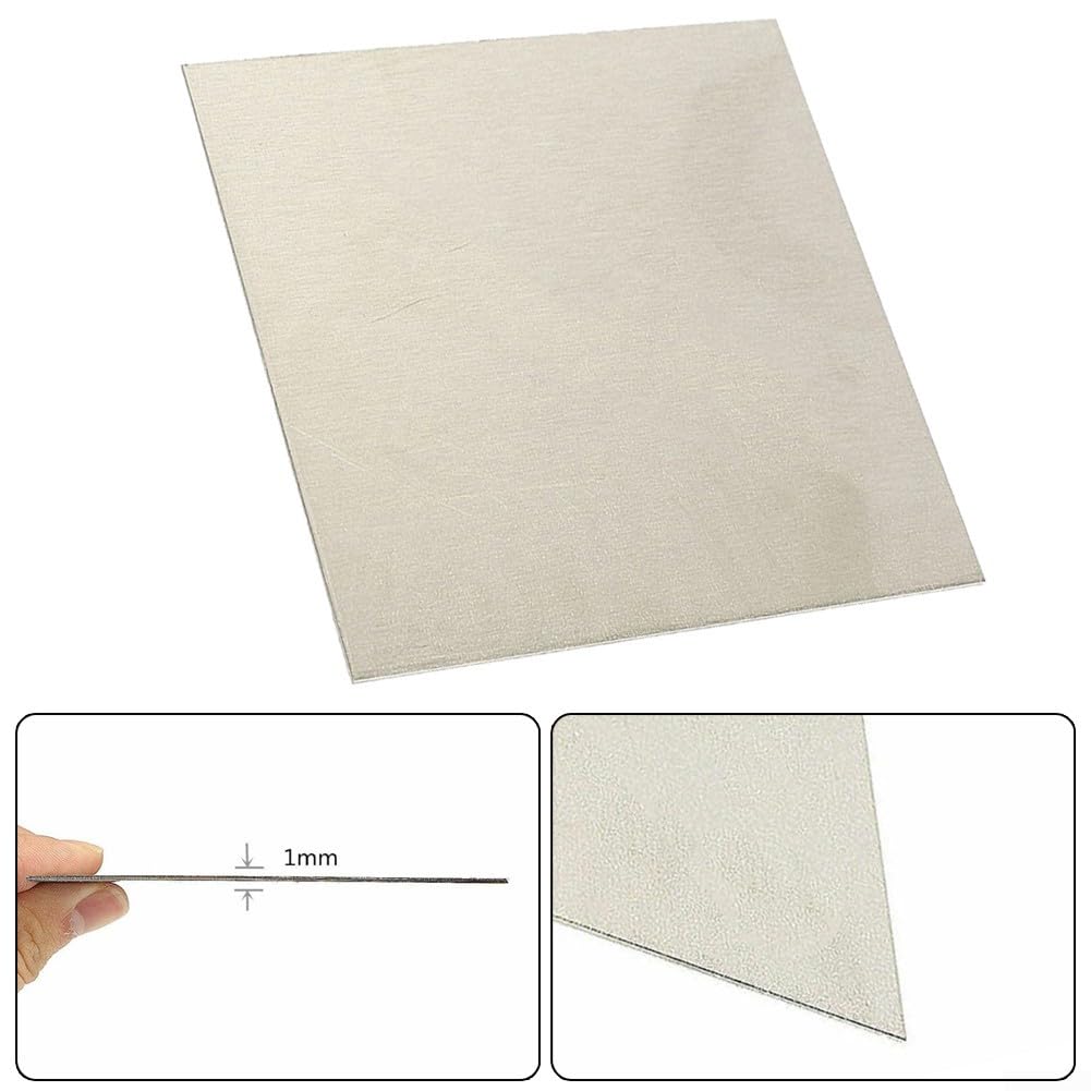Anode en Nickel 100x100mm, Plaque de Nickel 99.96% pour Le nickelage et la galvanoplastie du Bricolage