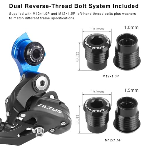 TerchPilet Universal Schaltauge Ersatz für SRAM UDH, CNC Aluminium Schaltauge mit Umkehrgewindeschrauben, kompatibel mit Road Gravel MTB E-MTB Rahmen entworfen für UDH, Schwarz
