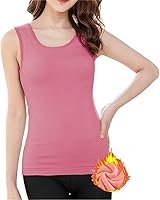 Vista 10 de Ropa interior de algodón con forro polar térmico para mujer, camiseta sin mangas, chaleco de capa base cálida