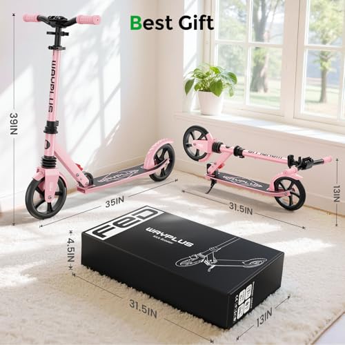 Image of WAYPLUS Kick Scooter for Ages 6+,Kid,Teens & Adults.8 Big Wheels,240lb