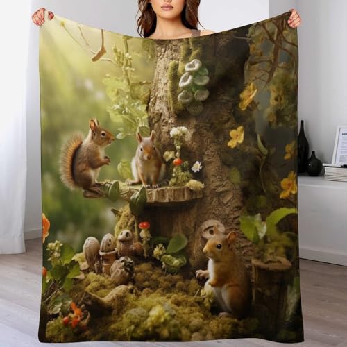 Couverture écureuil flannel pour soirées cocooning sur le canapé - 2