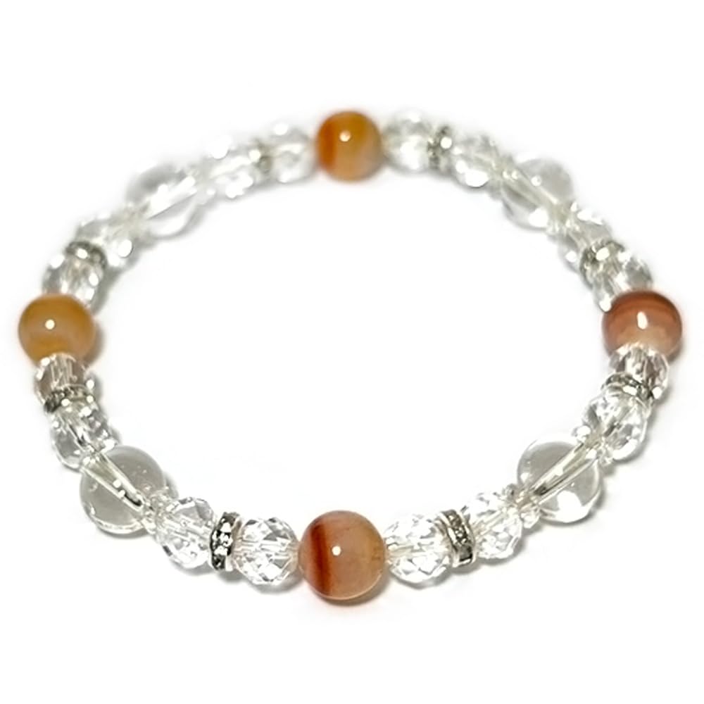 Amazon | サードオニキス 8月 誕生石 ブレスレット 数珠ブレス