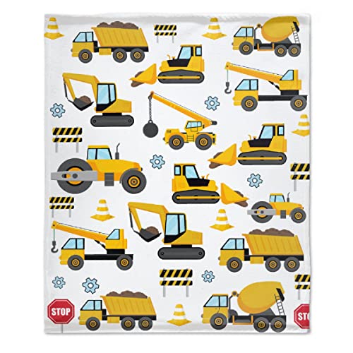 Ottoy Construction Trucks Baby Blanket Cozy Soft Swaddle Blanket Boys, Girls, Infant, Newborn Receiving Blankets Birthday Gifts 40