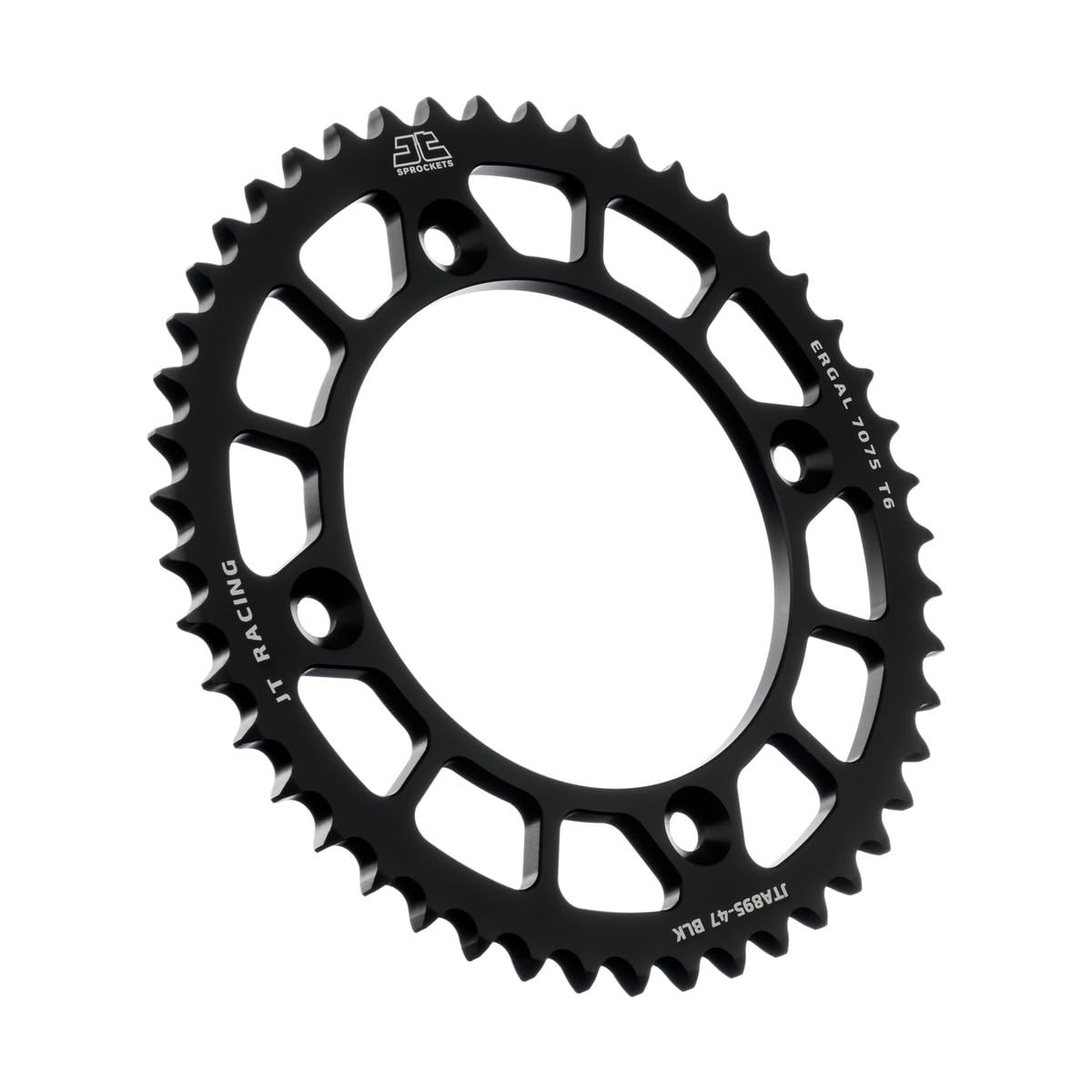 JTSprockets JTA895.47BLK Black Racelite Anodized Aluminum 7075 T6 Rear Sprocket, Single