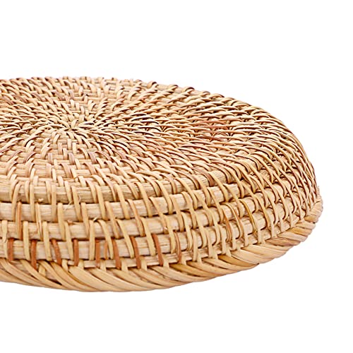 Hipiwe Small Key Basket Bowl For Entryway 7.6" Round Woven Wicker Basket Snacks Fruit Candy Serving Basket Tray Rattan Organizer Basket For Keys Wallet Cell Phone #TOP7