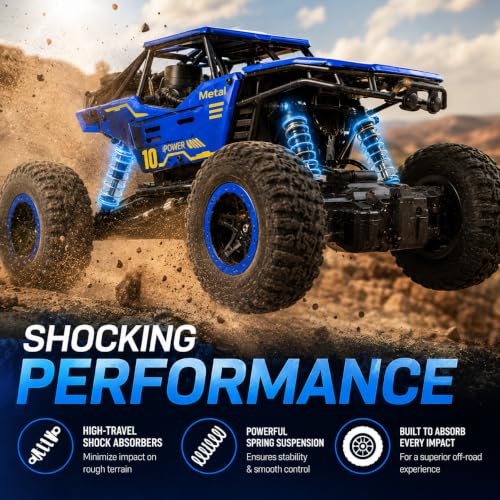 Image of NHR Remote Control Car Toy for Kids | Rechargeable RC Monster Truck with Smoke Effect | Drift RC Car | Range 2.4GHz Remote | Type-C USB | Off-Road Climbing & Racing Car | Gift for Kids Age 3+ (Blue)
