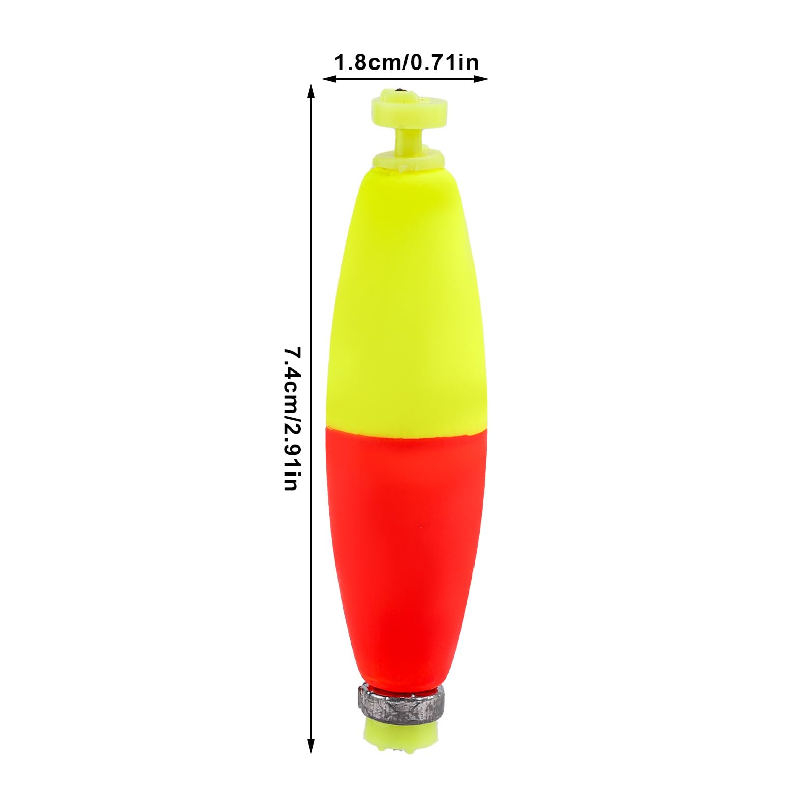 BOXOB 12pcs Fishing Bobbers Floats, EVA Snap on Weighted Bobbers for Fishing Panfish Bass Bluegill Crappie (Cigar Shape)