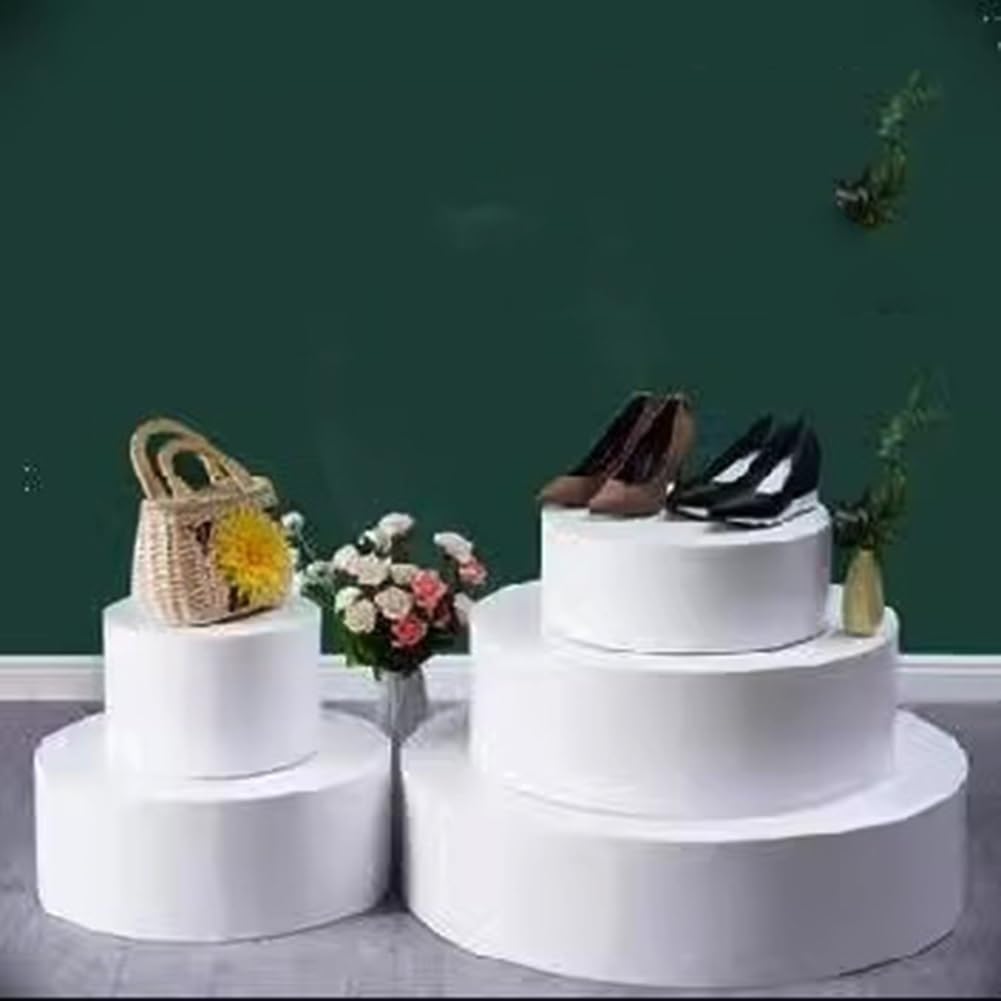 Generisch Sockelständer für Eventdekorationen – Weißer zylindrischer Sockel für Figuren, Sammlerstücke, Schuhe, Brautkleider und Abendkleider – 30 x 60 cm (11,8 x 23,6 Zoll) Thekenvitrine