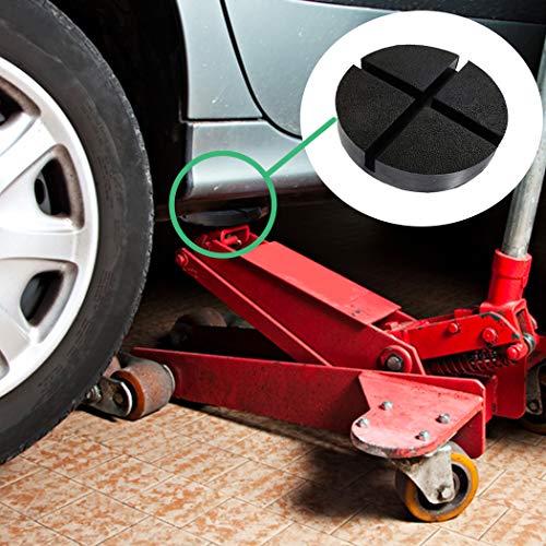 Image of Universal Fit 5.5 inch Large Rubber Jack Pad /Slotted Jack Pucks | Made from Heavy Duty Rubber, The Ultimate Protector for Frame Rail and Paint (Pack of 2)