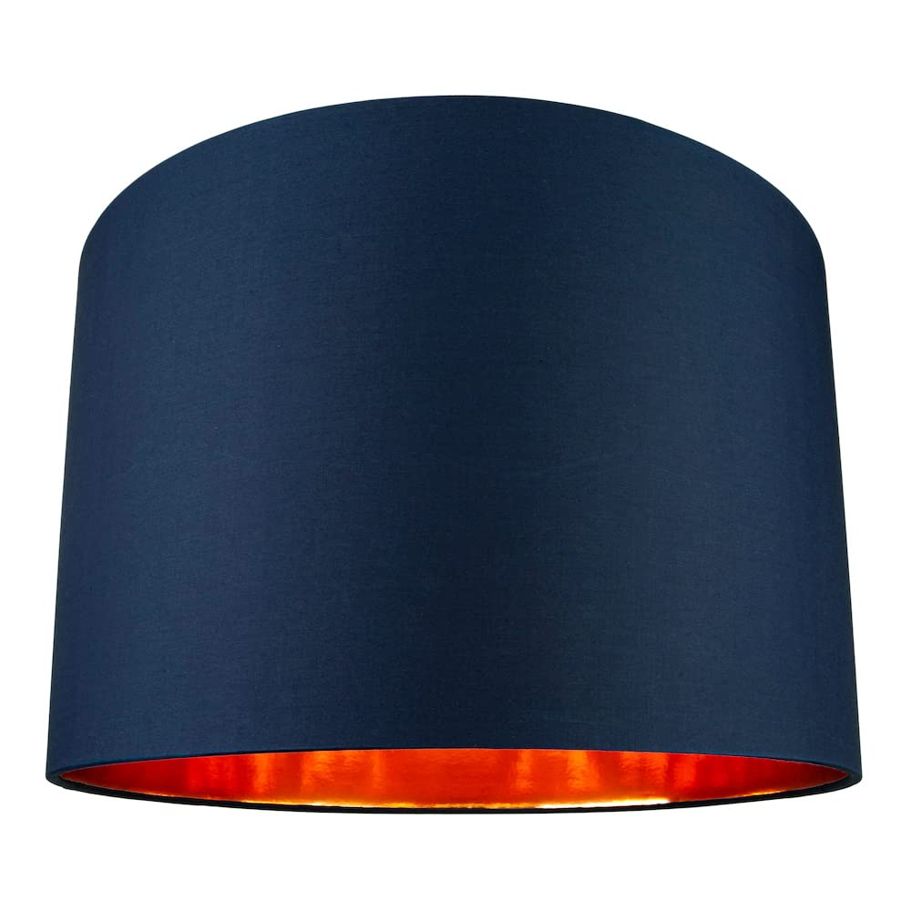 Contemporary and Chic Ochre Cotton 10" Table or Pendant Circular Drum Lamp Shade with Shiny Gold Inner - 60watt Maximum by Happy Homewares — view 51