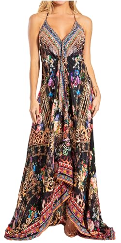 Image of Sakkas Lizi 2025 Womens Maxi High-Low Halter Handkerchief Long Dress Beach Party