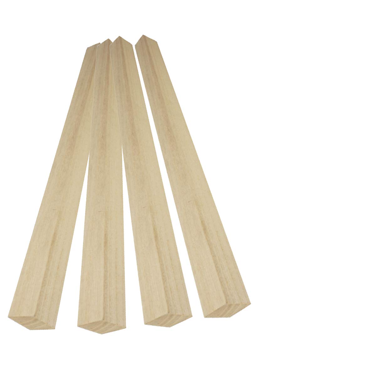 Aste quadrate for tasselli in legno, bastoncini quadrati in legno di Paulownia, bastoncini di bambù naturali in legno for i tuoi progetti di decorazione e artigianato fai-da-te, 25 mm x 25 mm x 500 mm