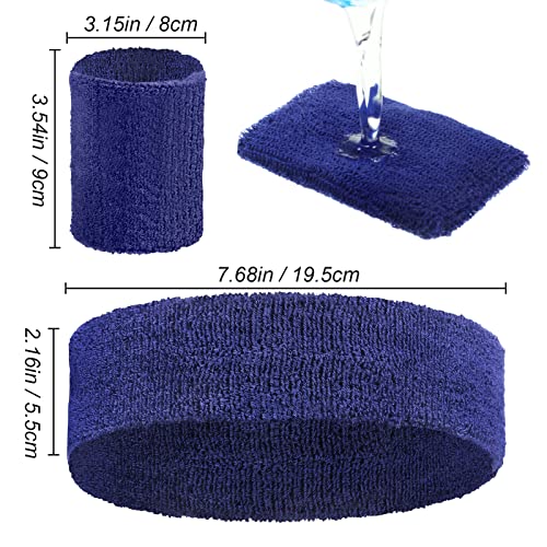 Image of Civaner 12 Pcs 80 90s Neon Sweatbands Soccer Baseball Headbands Wristband Set for Men Women Party Cotton Headbands Terry Cloth Athletic Sweat Bands for Tennis Football Gym Outdoor