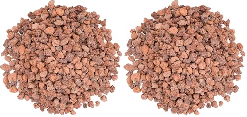 Image of onlyfire Red Lava Rock 10 Pounds Volcanic Lava Stones for Indoor Outdoor Fire Pits Fireplaces Gas Grill and Landscaping, 0.4-0.8 Inch (Pack of 2)