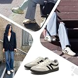 HOBIBEAR Sneakersy w stylu retro dla kobiet i mężczyzn: lekkie buty rekreacyjne, anatomiczny obszar palców dla komfortu przez cały dzień, beżowy czarny, 37 EU