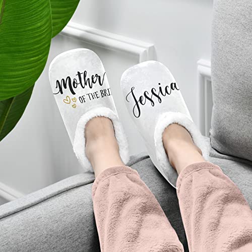 DOMIKING Bride Custom Wedding Bride Slippers Bridesmaid Personalized Bridal Warm Slippers for Bed Bedroom Indoor Guest M4