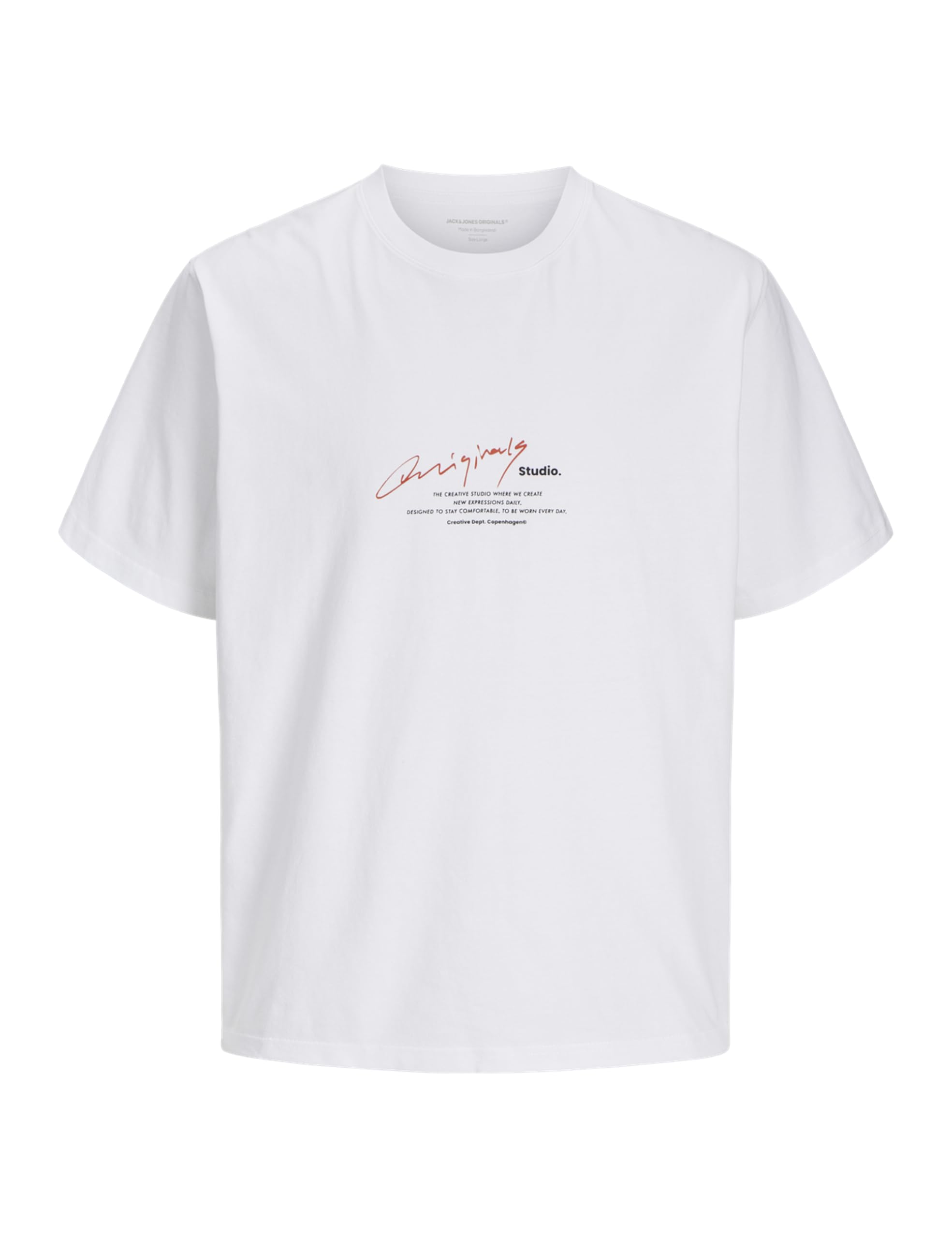 Jack & Jones Jormanchester Script Tee SS Crew Neck, Bright White, M
