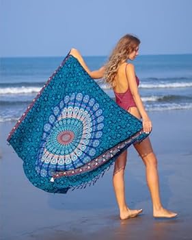 Blue Beach Sarong for Women - Boho Chic Cache Swimsuit Blue Beach Sarong for Women - Boho Chic Cache Swimsuit