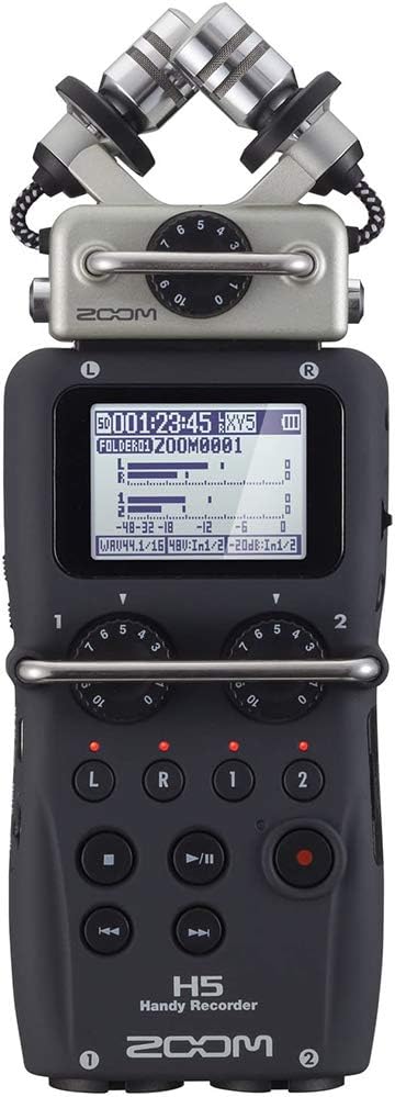 Zoom H5 Handy Recorder Kit with a Custom Windbuster, AD-17 AC Adapter, Closed-Back Stereo Headphones and a 16GB Memory Card
